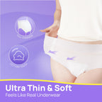 SUNKISS Ultra Thin Incontinence Underwear for Women, High Absorbency & Super Soft Postpartum Diapers, Disposable Adult Pull Ups, Small/Medium, 20 Count