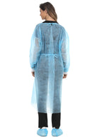 LIFESOFT Disposable Isolation Gown Polypropylene Lab Gowns Knit Cuff Long Sleeve Pack of 15