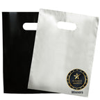 Choice Marts Merchandise Bags Black & Silver Color 200 Bags 1.5Mil Thick 9"x12" Size With Handles