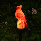 Cardinal Garden Decor Red Bird Figurine Memorial Solar Light Outdoor Stake