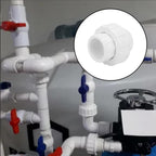 2Pcs 1-1/2" PVC Union Coupling Pipe Fitting (Socket x Socket) 1.5Inch PVC Slip Union PVC Adapter Coupling Schedule 40, EPDM O-Ring, White