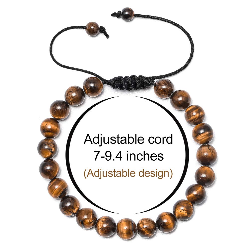M MOOHAM Mens Beaded bracelets set, Natural Black Lava Rock Stone Bracelet