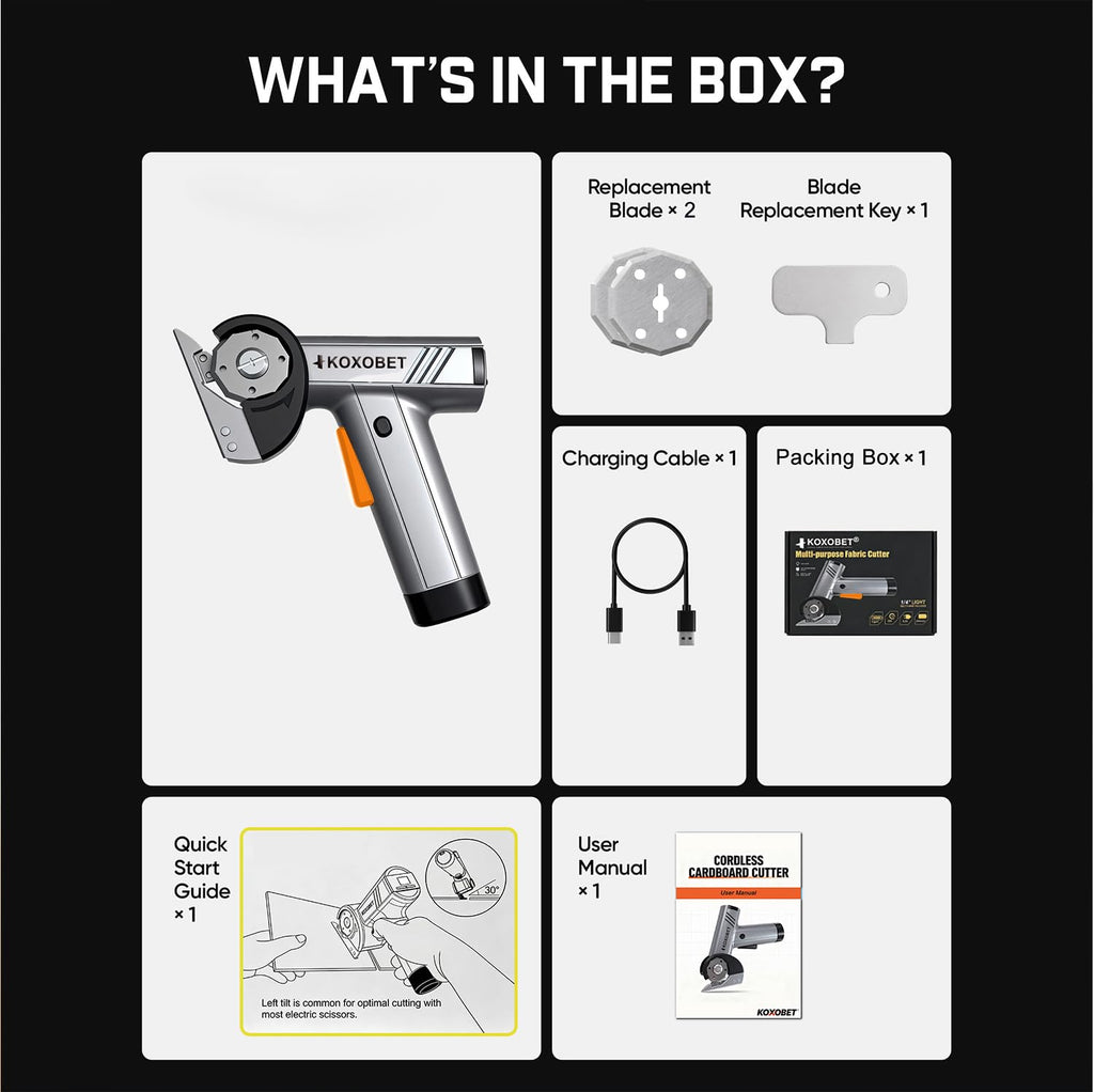 2026 Upgrade 4.2V Cordless Cutting Tool, Cardboard Cutter with LED Display, Brushless Motor, Cutting Tool Cut Trim Saw Flexible Blade, Electric Chop Saw for Fabric, Cardboard, Leather, Carpet-Orange