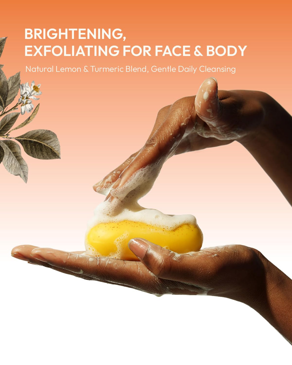 KlearBloom Lemon Turmeric Kojic Acid Soap – Exfoliating Soap with Almond Particles for Dark Spots, Vitamin C and Extra Shea Butter, Gentle Brightening & Moisturizing for Face and Body – 105g x4 Bars