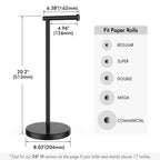 KES Bathroom Toilet Paper Holder Stand Modern Tissue Roll Holder SUS304 Stainless Steel Rustproof Freestanding 20.2" H, Matte Black BPH283S1-BK