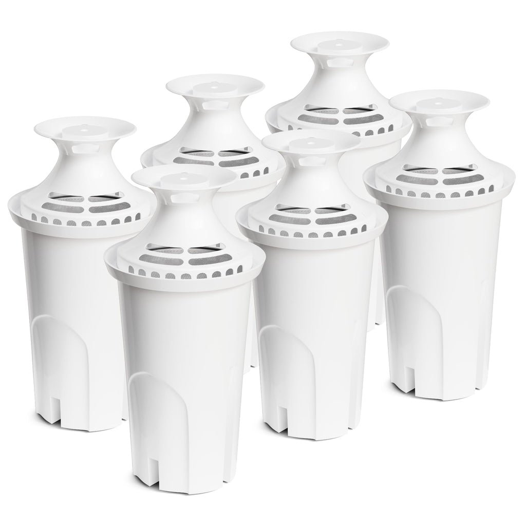 Water Filter Replacement Compatible with Brita Water Pitchers and Dispensers, by DESENRUIS for Classic 35557, OB03, Mavea 107007, Reduce Chlorine and Bad Taste, BPA free, Pack of 6