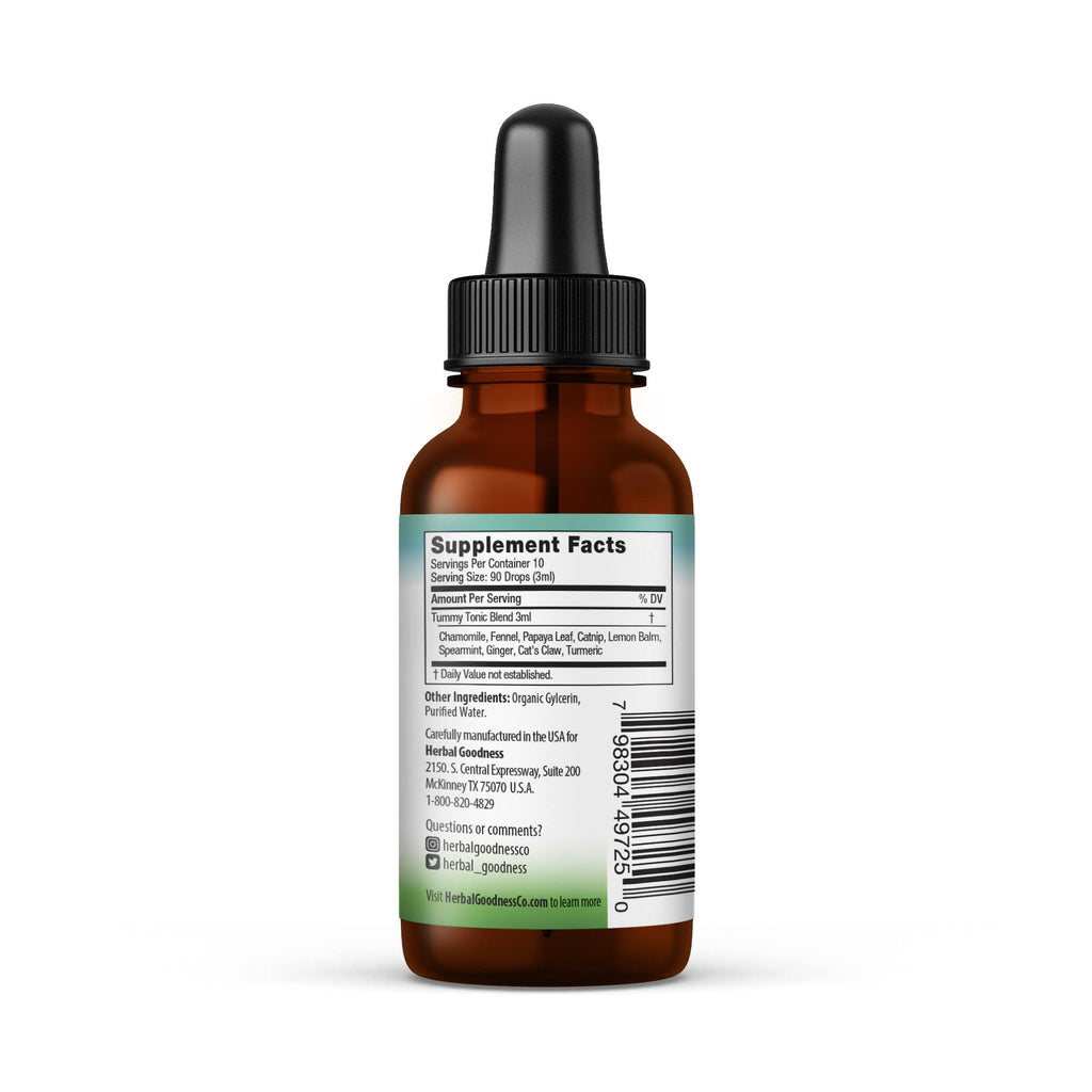 Kids Tummy Support Tonic Liquid Extract, Tasty Digestive System Support Supplement for Kids -1oz - Herbal Goodness