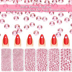 Bememo 3456 Pcs Crystals Diamond Rhinestones AB Clear Flat Back Round Gems Flatback Glass Mixed Size Crystals Gems for Crafts Clothes Shoes Makeup Bags Decor, 6 Sizes(Pink)