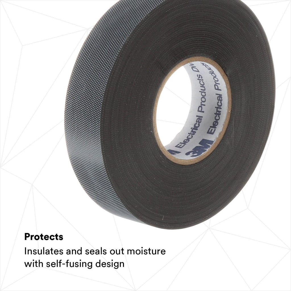 3M Temflex Rubber Splicing Tape 2155, 1-1/2 in x 22 ft, Black, 1 Roll