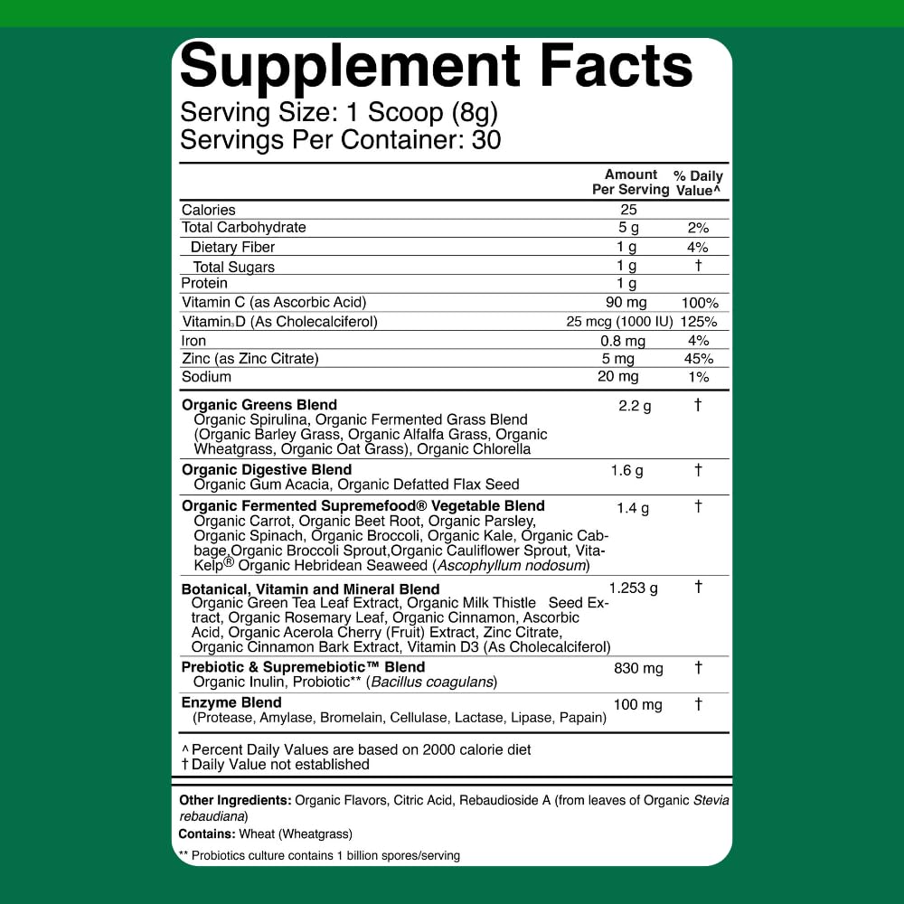 Divine Health Dr. Colbert, MD Superfood Package | 30 Servings of Green Supremefood & Red Supremefood 14 Organic and Fermented Green Vegetables and Grasses | 8 Organic Fruits