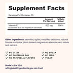 EZ Melts Vitamin C - Daily Vitamin for Antioxidant & Immune Support - No Artificial Flavors - Non-GMO & Sugar-Free - Orange Citrus - 60 Dissolvable Tablets (30 Servings)