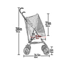 Pet Gear Travel Lite Plus Stroller, Compact, Easy Fold, No Assembly Required, Large Wheels for Cats and Dogs up to 15 pounds, Midnight Black