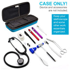 PROHAPI Hard Stethoscope Case, Large Stethoscope Carrying Case with ID Slot, Compatible with 3M Littmann/ADC/Omron/MDF Stethoscope Includes Mesh Pocket for Nurse Accessories (Turquoise)