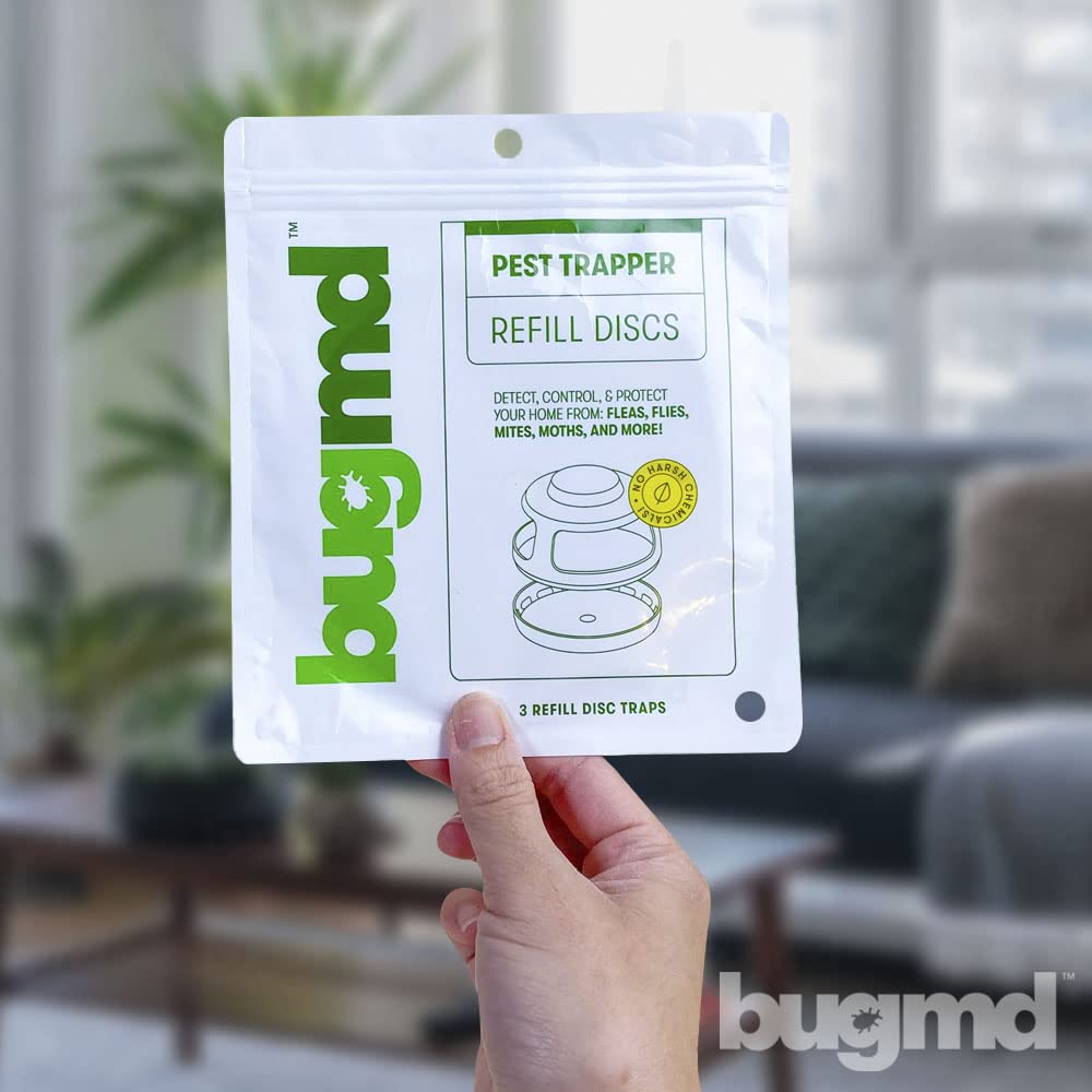 BugMD Termination Station Flea Trap Refills (Disc 3 Per Pack) - Pest Trapper, Traps Pest Control Sticky Pad, Flea Traps for Inside Your Home, Roach Trap, Non Toxic, Eco-Friendly, Family and Pet Safe