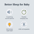 Yogasleep Hushh Portable White Noise Sound Machine for Baby, 3 Soothing Natural Sounds with Volume Control, Compact Size, Noise Canceling for Sleep Aid, Office Privacy, & Meditation, Registry Gift