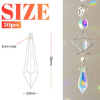 Troyune 50pcs Sun Catcher Crystals, 38mm Icicle Prisms for Chandelier Lamp Candle Holders, Curtain DIY Pendant Drops in AB Colors