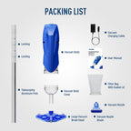 Yousky Cordless Pool Vacuum for Above Ground & Inground Pools, 18.5GPM Suction with 2 Brush Heads for Leaves, Debris, with Telescopic Pole Back-Friendly Cleaning, Hot Tub Spa Handheld Cleaner (Blue)