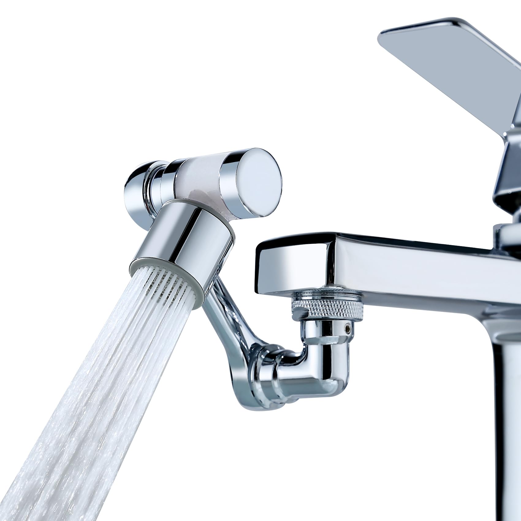 1080°Swivel Faucet Extender with Filter, Sink Water Faucet Aerator Extension in Brass, Swivel Robotic Arm Bathroom Faucet Extender, Rotating Extension with 2 Mode Splash