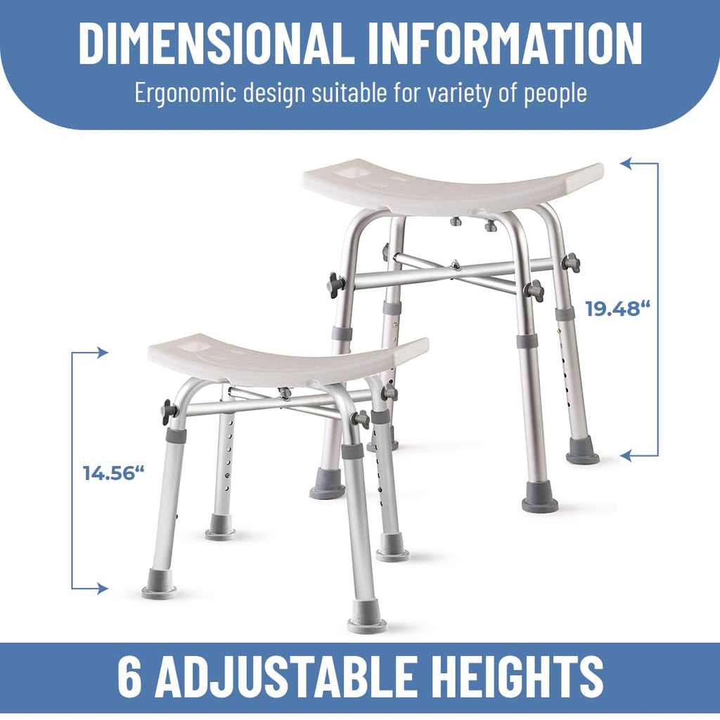 Dr. Kay's Adjustable shower Chair for inside shower with Unique Heavy Duty Crossbar Supports, Shower Stool for the inside tub, Bath stool, adjustable shower chair for the elderly and disabled, 500 lbs