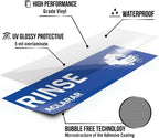 ASSURED SIGNS Wash Rinse Sanitize Sink Labels - 2.75" x 9" - 10 Pack - 3 Compartment Sink Stickers - Includes Hand Wash Only Sign - Bilingual English Spanish - For Restaurant Food Truck Commercial Kitchen