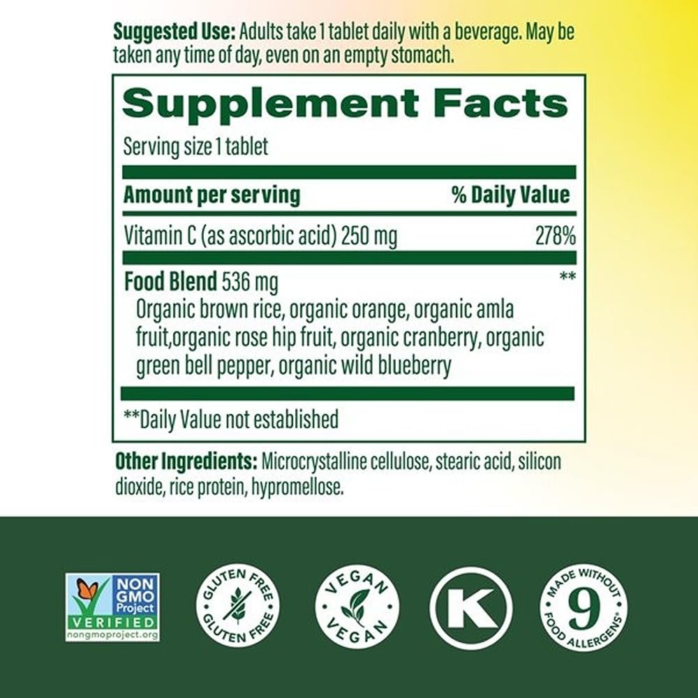 MegaFood Complex C - Vegan Vitamin C Immune Support Supplement, Vitamin C Supplement Made with Real Food Including Orange, Cranberry & Brown Rice, Gluten-Free - 30 Tablets, 30 Servings