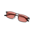 BRADDELL FL-41 Photochromic Transitional Rose Tinted Blue Light Glasses for Migraine Light Sensitivity, Eyestrain and Fluorescent LED Glare (Work)