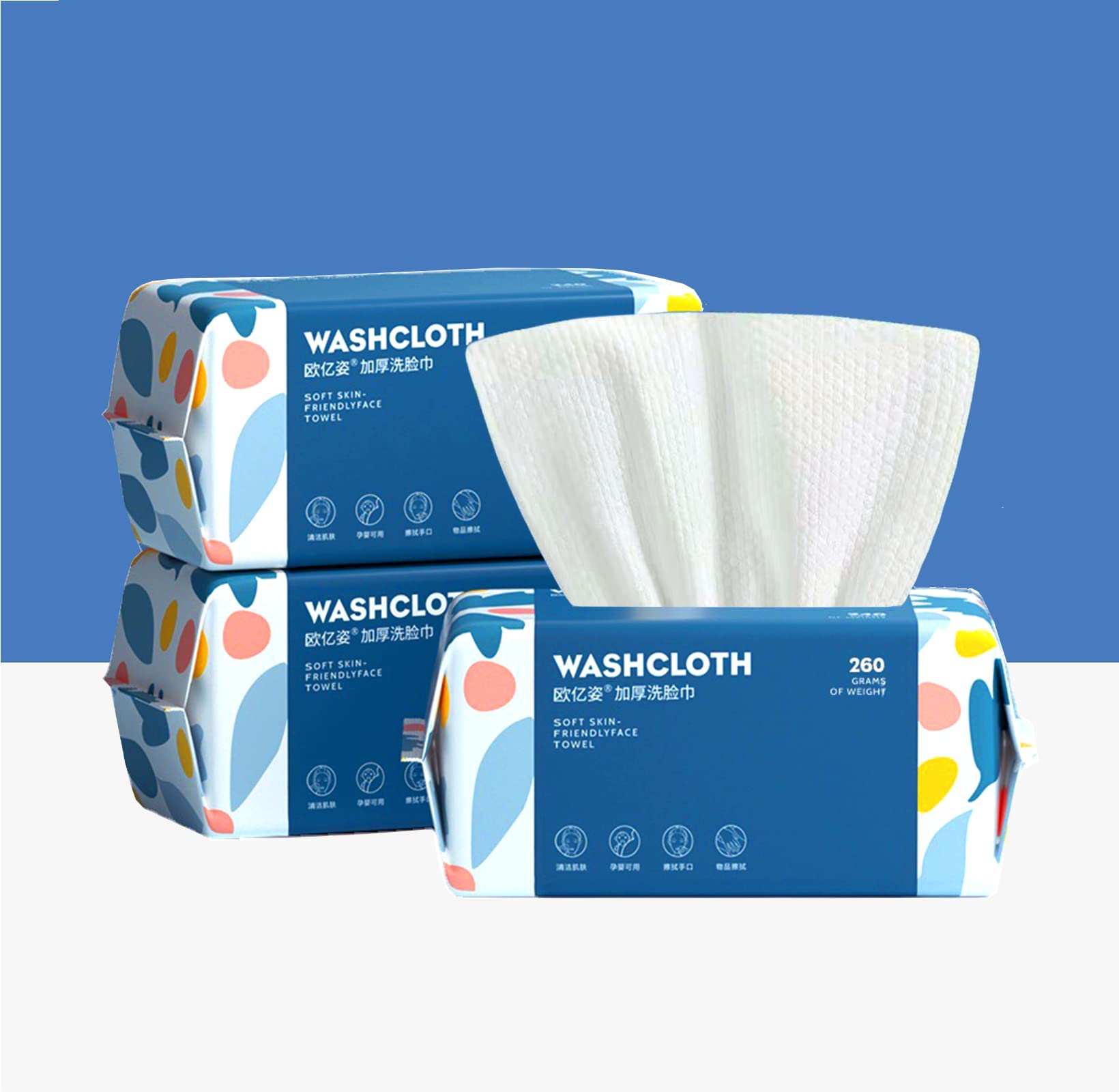 300 Count Disposable Face Towel,Thickening Ultra Soft Washcloths,Facial Cotton Tissue,Lint-free cotton dry wipes Multi-Purpose for Skin Care,Make-up Wipes,Face Wipes and Facial Cleansing