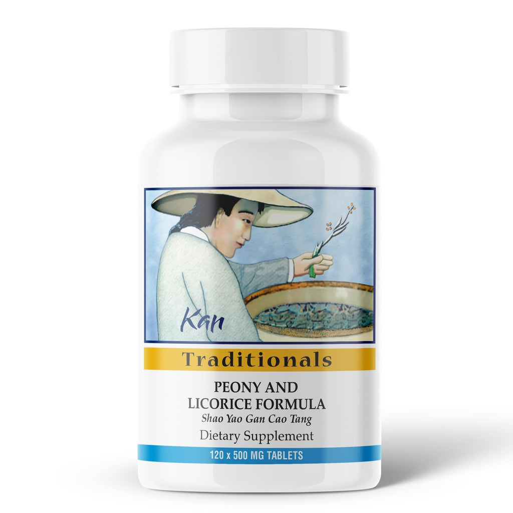 Kan Herbs Company Peony & Licorice Formula Tablets – Traditional Chinese Herbal Blend with White Peony Root & Chinese Licorice to Support Liver Balance, Muscle Comfort & Digestive Harmony, 60 Tablets