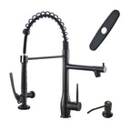 GIMILI ORB Commercial Kitchen Faucet with Pull Down Sprayer, Double Headed Single Handle High Pressure Kitchen Faucet with Soap Dispenser