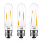 T10 Edison LED Tube Bulbs - Warm White, 2700K, Dimmable - Vintage Style, 4W Equivalent to 40W Incandescent, E26 Base, 3 Pack for Pendant Lights & Desk Lamps