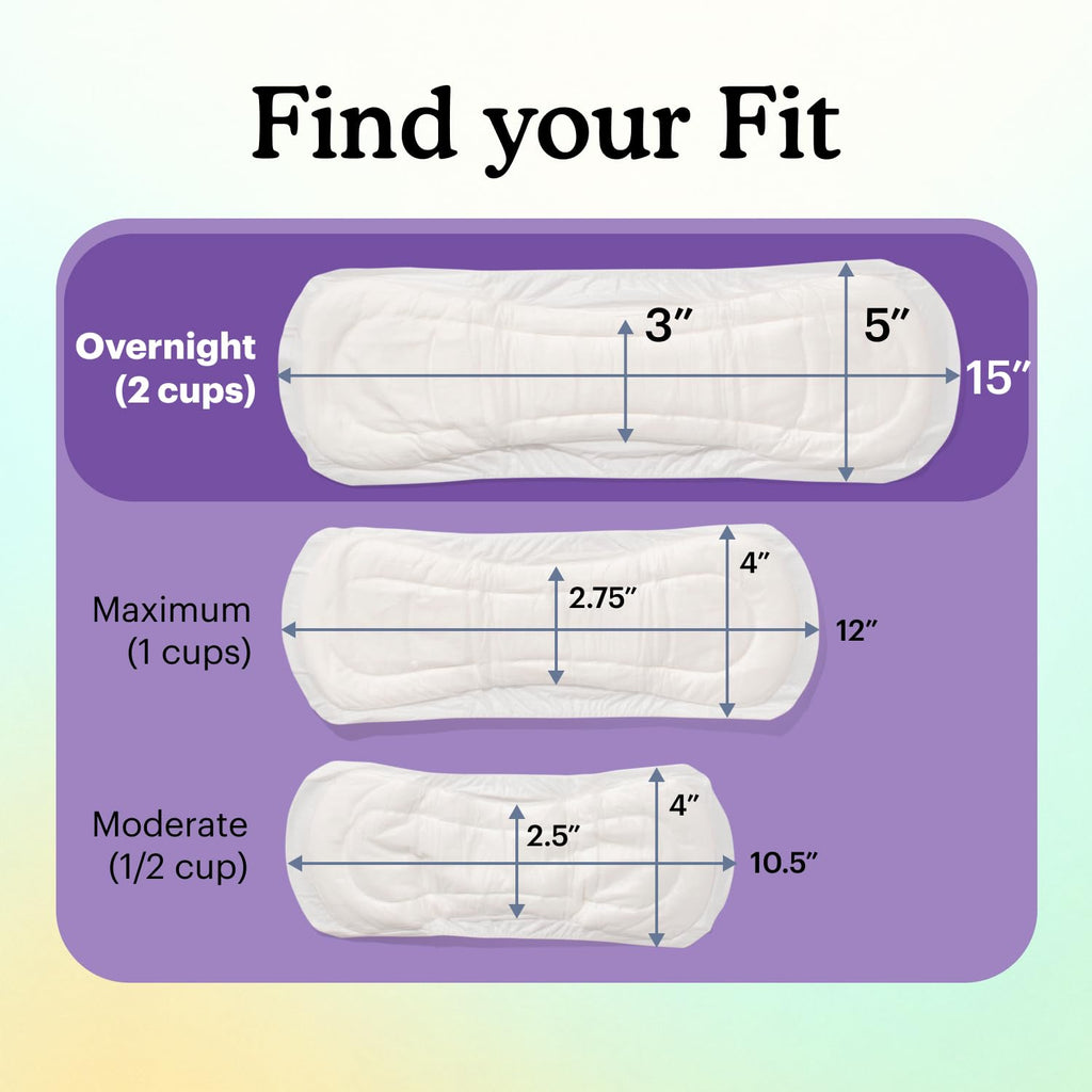 Because Overnight Incontinence Pads for Women – Moderate-to-Heavy Absorbency for Nighttime Use, Long-Length Protection, 120 Count, New Version