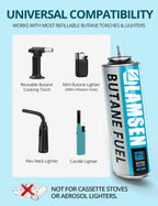 Lamsen Butane Refill - 115ml, Butane Fuel for Torch Lighter, Butane Canister for Torch Lighter, Butane Fuel Gas for Cooking, Camping and Welding, 3 Can