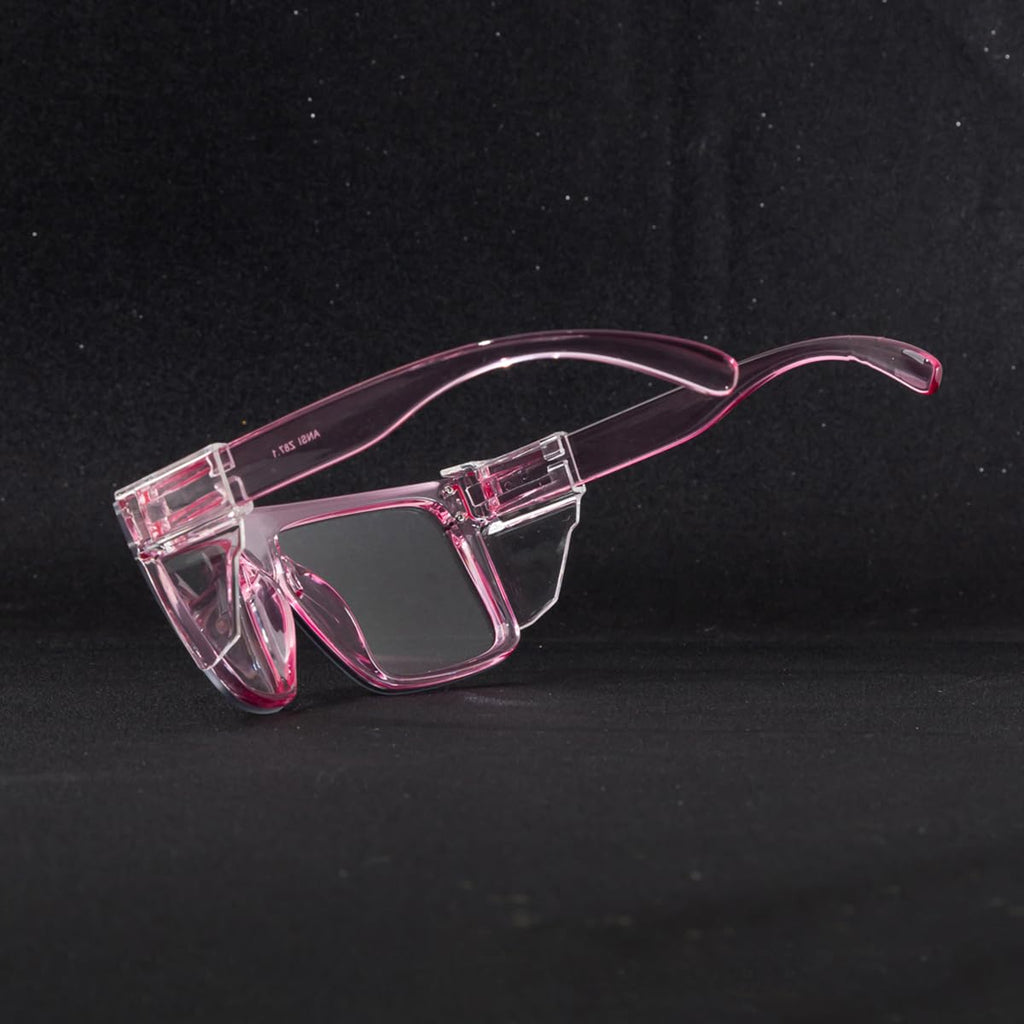 BINGKING ANSI Z87 UV400 Transition Photochromic Pink Safety Glases sunglasses for women (Clear pink (clear shield))