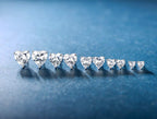 MDFUN 18K White Gold Plated Heart Stud Earrings for Women,5 Pairs