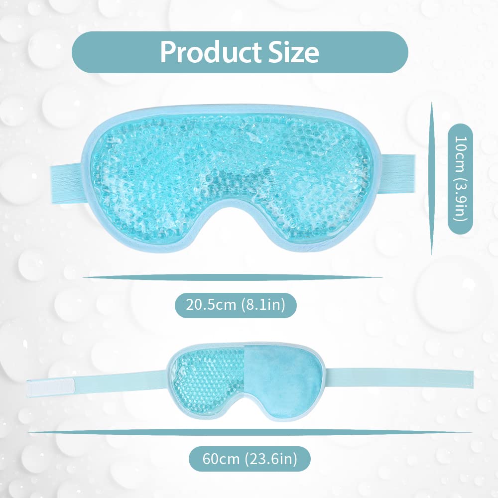 NEWGO Cooling Eye Mask for Puffy Eyes, Cold Eye Mask Eye Ice Pack for After Eyes Surgery, Tension Stress Relief, Itchy Eyes, Headaches, Dark Circles - Blue (Blue-2Pack)