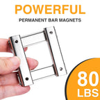 TRYMAG Strong Bar Magnets with Hole, 80 Lbs Heavy Duty Neodymium Rectangular Pot Magnet with Screws for Wall Mounting, 25 Pack Rare Earth Magnets Strips for Garage, Workshop - 60x13.5x5mm