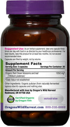 Oregon's Wild Harvest Red Clover Capsules, Non-GMO Organic Herbal Supplements, 90 Count,Organic Red Clover Blossoms and Leaf (Trifolium pratense), Non-GMO Vegan Capsules and Nothing Else