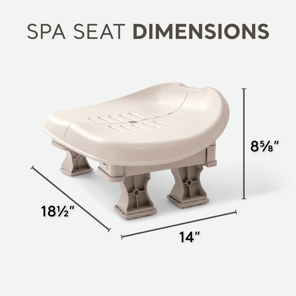 Intex 28502E PureSpa Slip Resisting Removable Countoured Inflatable Hot Tub Spa Seat Accessory with Adjustable Height for All PureSpa Models, Beige