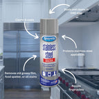 Sprayway Stainless Steel Cleaner Aerosol Spray (Oil-Based), 15oz, Pack of 6 | Cleans, Polishes, Protects | Resists Fingerprints, Foaming Action | Ideal for Stainless Steel Appliances & Surfaces