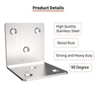 Stainless Steel Corner Bracket,Joint Right Angle Bracket,L Shape Heavy Duty Metal Corner Brace Shelf Supporter for Wood Aufuga (20, 2x2x2)