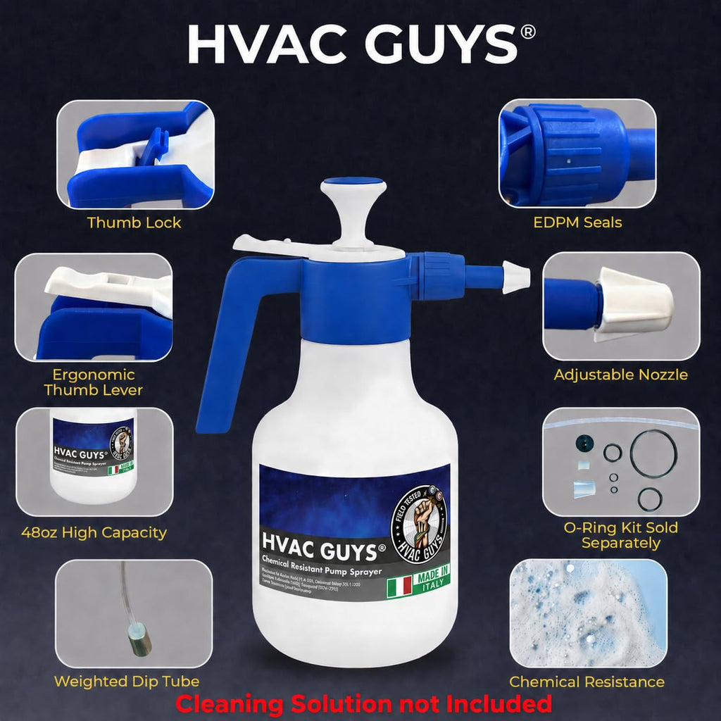 HVAC Guys Handheld Chemical Pump Sprayer with 360° Spray Angle