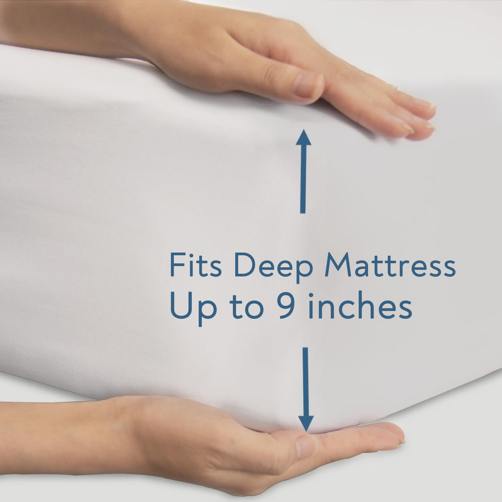2 Pack Hospital Bed Sheets 36" x 80" x 9", Hospital Bed Fitted Sheets for Home & Hospital Care Beds, Soft Hospital Bed Sheets with Elastic All Around, White