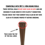 Replacement Vertical Pool Leg, Brown Oval Frame Support Bar for Coleman Power Steel 18ft x 48in Above Ground Swimming Pool (Fits 2022+ Models)