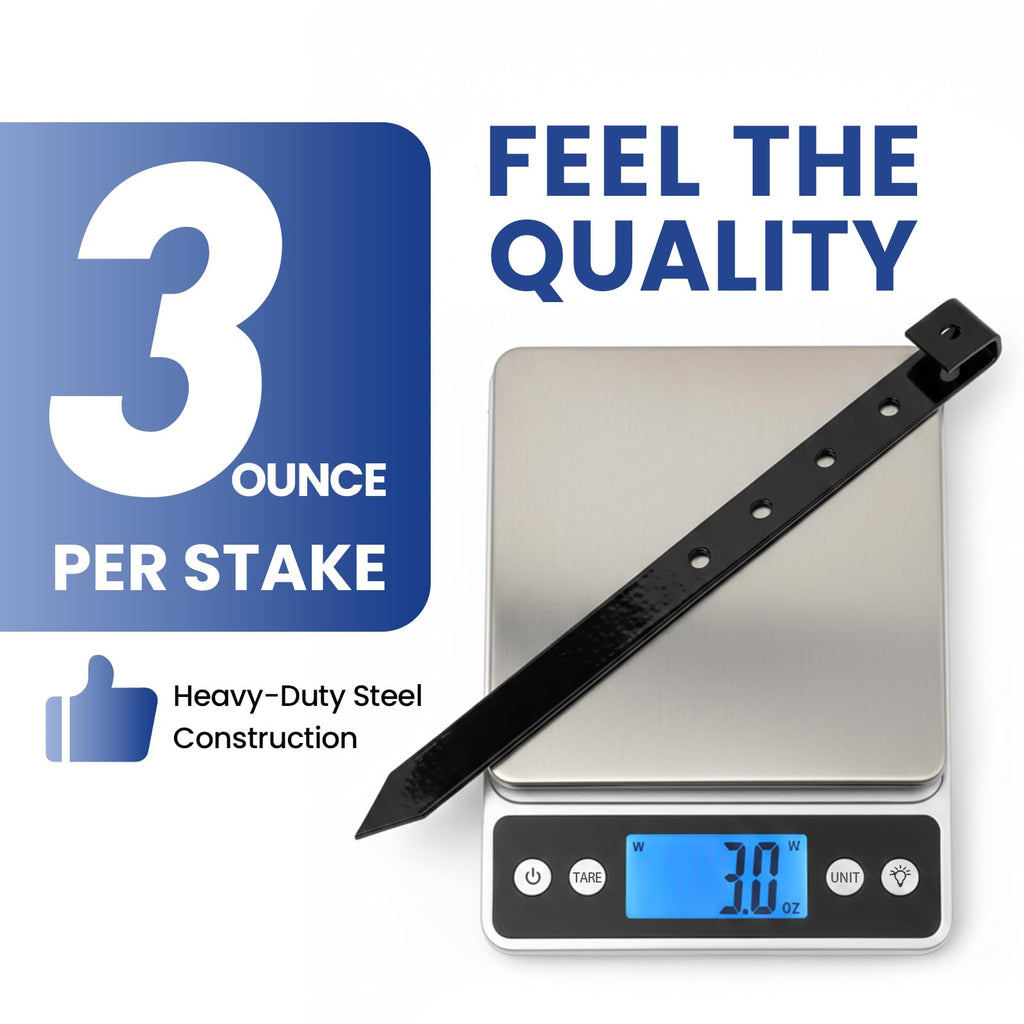 Yeahjiae 10 Inch 20-Pack Metal Landscape Edging Stakes, Heavy Duty Steel