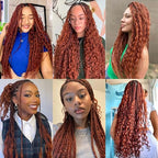 Boho Hair for Braiding 16 Inch Ginger #350 Human Braiding Hair for Boho Braids Human Curly Hair for Boho Knotless Braids 2 Bundles 100g Deep Wave Bulk Human Hair for Braiding (Ginger #350, 16 Inch)