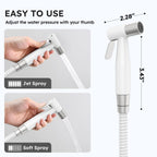 Arofa Handheld Toilet Bidet Sprayer for Toilet-Adjustable Water Pressure Control with Bidet Hose for Feminine Wash, Stainless Steel Jet Spray Cloth Diaper for Baby Wash - White/Brushed Nickel