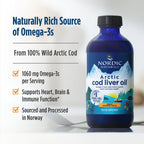 Nordic Naturals Arctic Cod Liver Oil, Orange - 16 oz - 1060 mg Total Omega-3s with EPA & DHA - Heart & Brain Health, Healthy Immunity, Overall Wellness - Non-GMO - 96 Servings