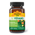 Country Life Max for Vegans - 120 Vegan Capsules - Daily Multivitamins - Immune Support Supplement - Contains Vitamin B12, Iron, Amino Acids, Coenzyme B Vitamins - Gluten-Free