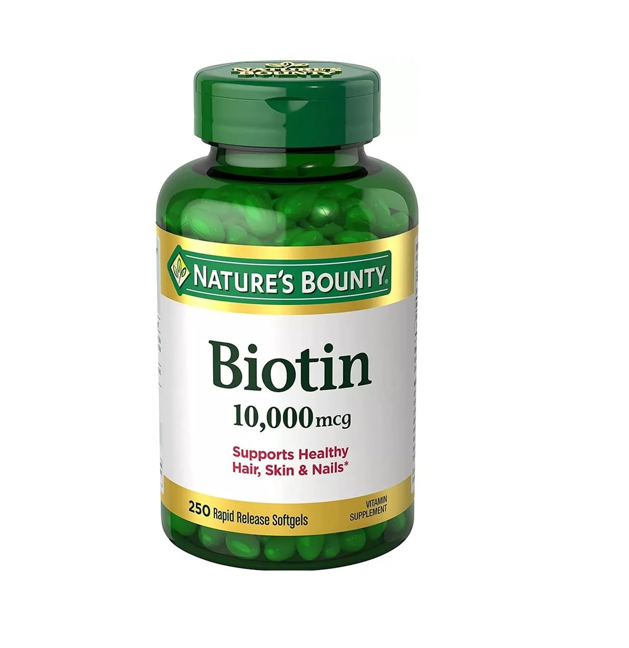 Nature's Bounty Biotin 10,000 mcg, 250 Rapid Release Softgels