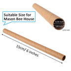 URATOT 200 Pieces Mason Bee Tubes, 6 Inches, Brown Kraft Paper, Bee Houses, Refill Tubes